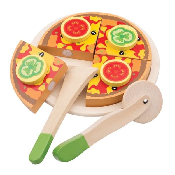 Nya klassiska leksaker - Träpizza att skära