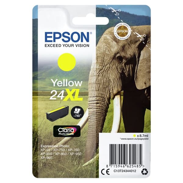 Epson Claria Photo HD 24XL bläckpatron - Gul - Bläckstråle - 740 sidor - 1