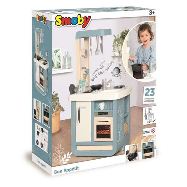 Smoby Cuisine Bon Appetit - 23 tillbehör - Ljudeffekter (elektroniska kokplattor) från 3 år
