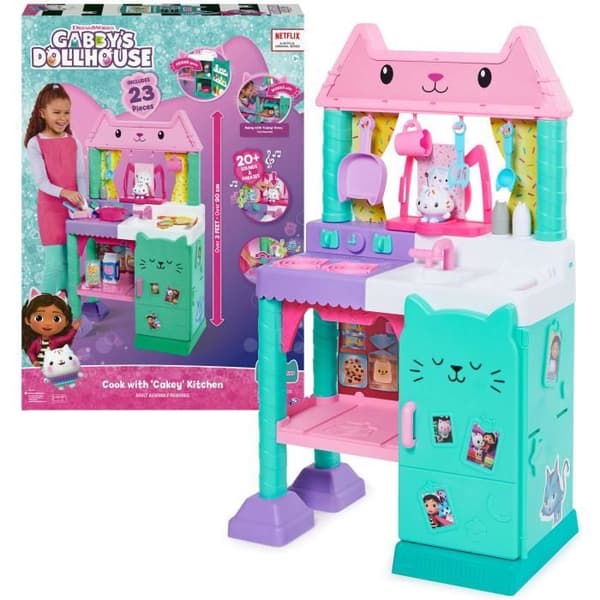 Gabi's Cat House: Matlagning med Gabi Cakey 90cm interaktivt kök 23 föremål