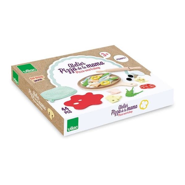 Imitationsleksaker - VILAC - Atelier pizza della Mamma - Trä - L 28 x B 18 x H 4 cm