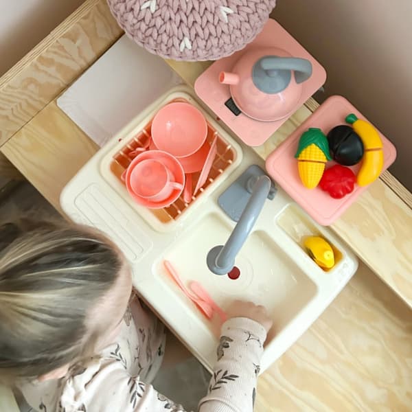 WOOPIE 2 i 1 Diskbänk Vattenkran Rosa