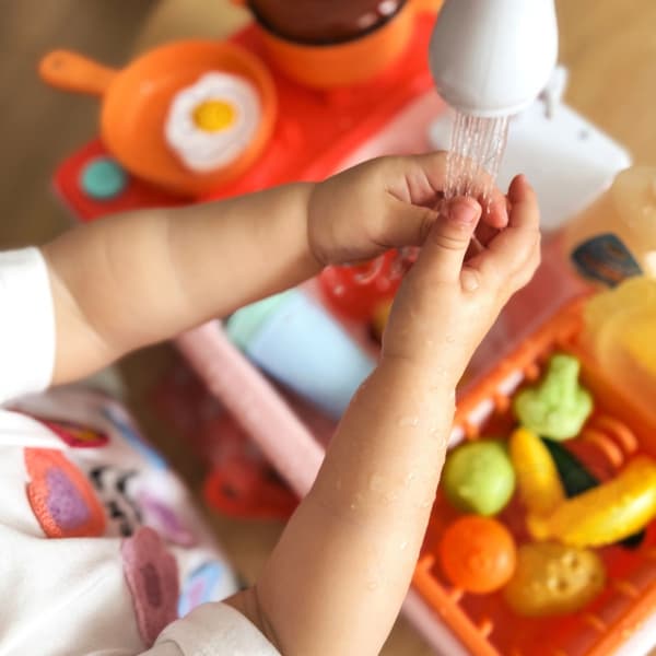 WOOPIE Diskbänk 2 i 1 Barnkök Rosa