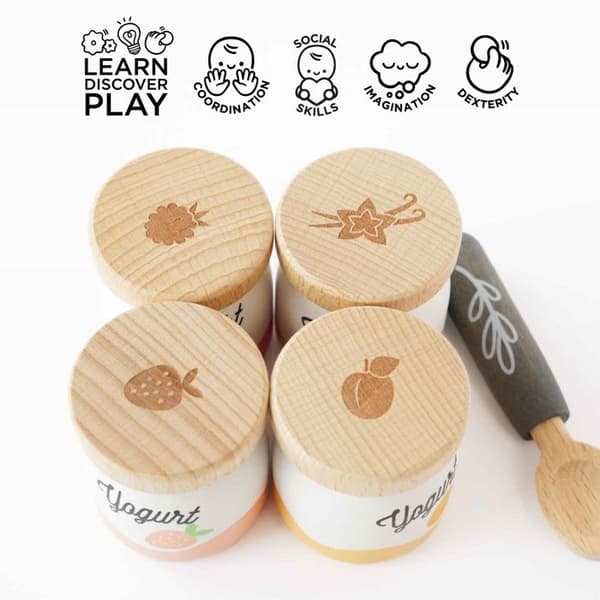Le Toy Van - Set med trä yoghurtar - PETIT JOUR