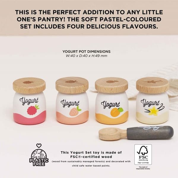 Le Toy Van - Set med trä yoghurtar - PETIT JOUR