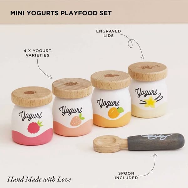 Le Toy Van - Set med trä yoghurtar - PETIT JOUR