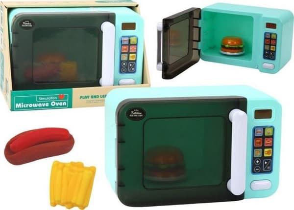 Dinette - kök Leantoys - 17714 - Mikrovågsugn Leksak Mikrovågsugn Turkos Tillbehör LEAN Toys