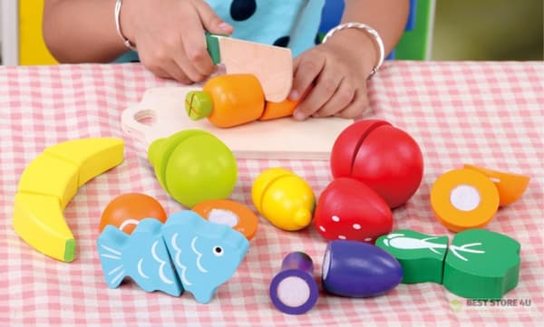 Träskärset för frukt och grönsaker, 13 delar, ECOTOYS