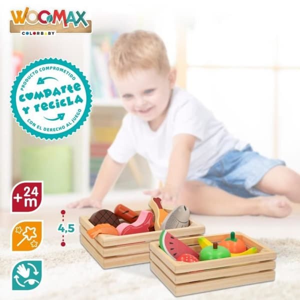 Matlådor i trä - WOOMAX - Dinette-spel för barn - 100 % återvinningsbar träleksak