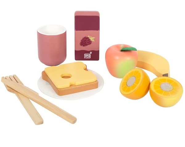 Flätad picknickkorg träleksak frukt grönsaksdinett för barn Från 3 år