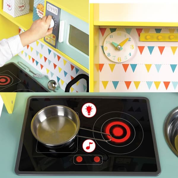 Träkök JANOD Grande Cuisine Happy Day - För barn från 3 år och uppåt
