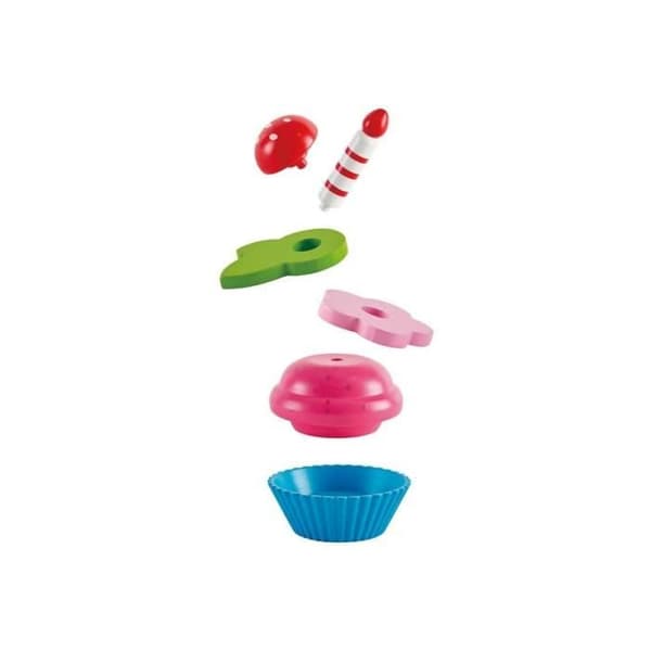 HAPE - Trä låtsas leka kökssortiment - E3157 - Cupcake kakor att montera
