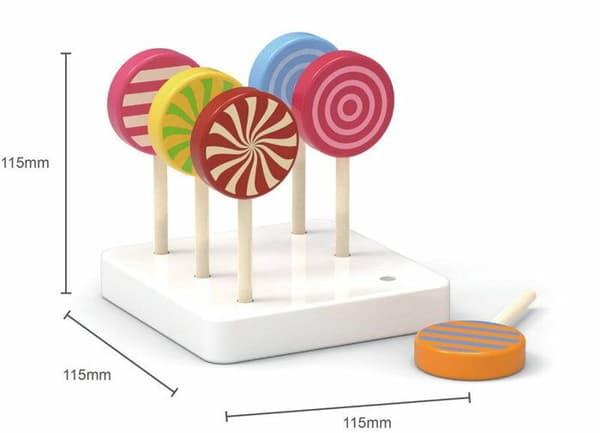 Leksak - VIGA - Lollipop 6 delar Set - 6 färgglada napp - Miljövänlig - Giftfri