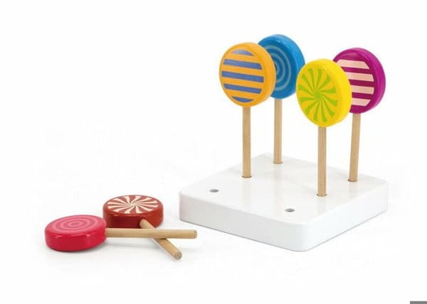 Leksak - VIGA - Lollipop 6 delar Set - 6 färgglada napp - Miljövänlig - Giftfri