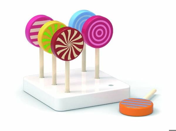 Leksak - VIGA - Lollipop 6 delar Set - 6 färgglada napp - Miljövänlig - Giftfri