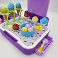 Miniatyrbild 10 av 11: WOOPIE Glassvagn Resväska 3-i-1 Kök, Butik & Glassbar Portabel – 62 delar