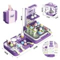 Miniatyrbild 2 av 11: WOOPIE Glassvagn Resväska 3-i-1 Kök, Butik & Glassbar Portabel – 62 delar