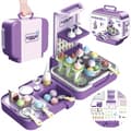 Miniatyrbild 1 av 11: WOOPIE Glassvagn Resväska 3-i-1 Kök, Butik & Glassbar Portabel – 62 delar