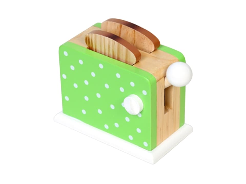 Brödrost grön med prickar för barn