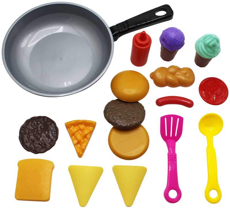 Stekpanna med leksaksmat köksleksak 20 delar
