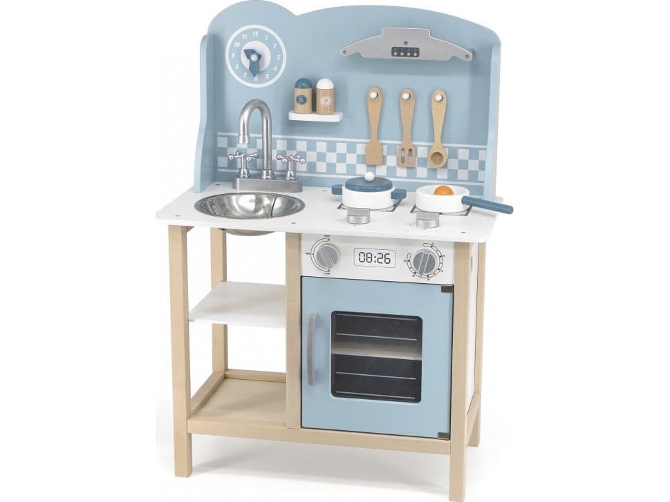 Viga Toys Viga 44047 PolarB Kitchen with silver-blue accessories