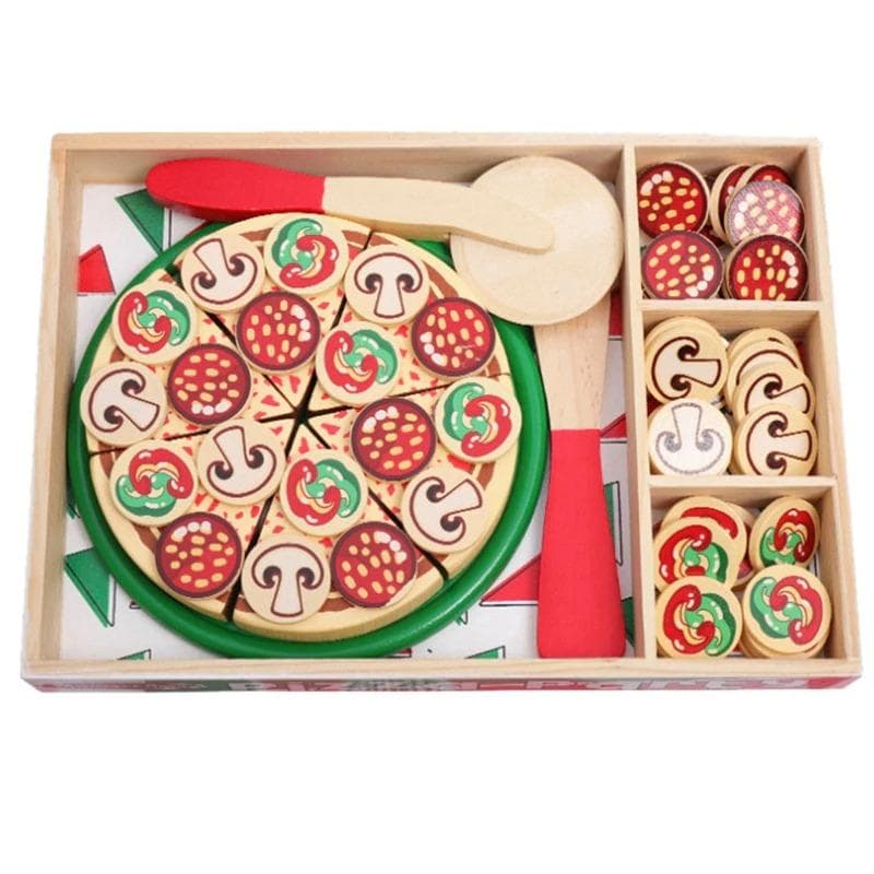 Leksaksmat- Pizza i trä