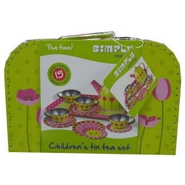 Simply for Kids Teservis med tenntulpaner i resväska