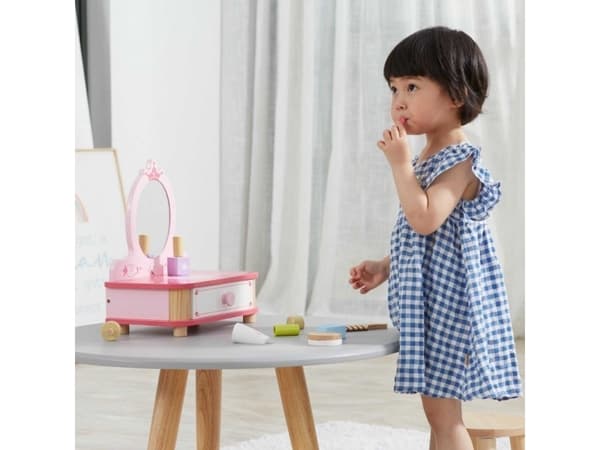 Viga Toys Viga Rosa sminkebord i tre med speil + tilbehør