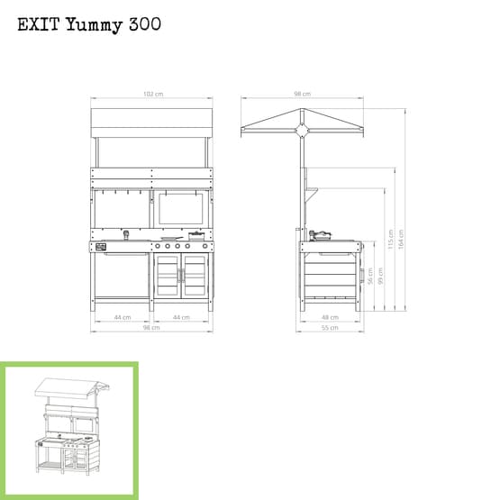 Exit Yummy 300 Utekök Av Trä - Naturfärgad