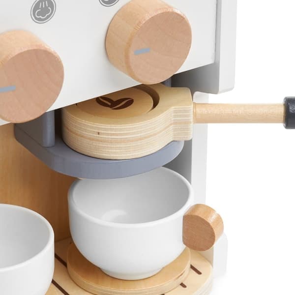 Mamabrum Kaffe- och tebryggare i trä för barn från 3 år, kaffebryggare med tillbehör, leksakscafé, rollspelsleksaker - barista, kock...
