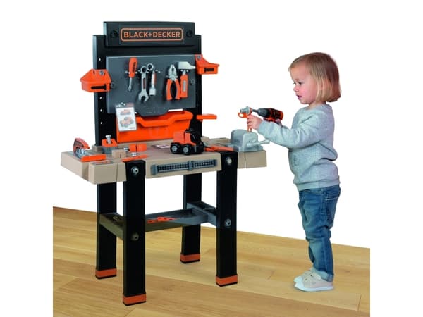 Smoby Juodas & Decker Bricolo Ultimate stor benk + 92 tilbehør