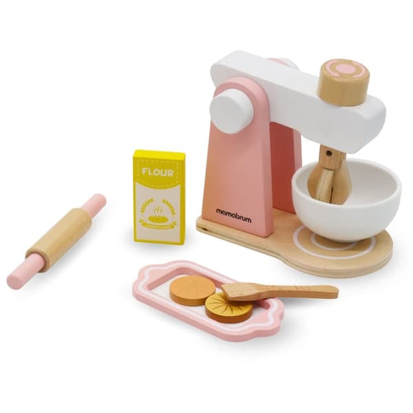 Mamabrum, Trämixer, Träblender med Tillbehör för Barn 3 år och Uppåt, Leksaksblender för småbarn