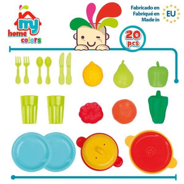 Leluruokasetti Colorbaby Keittiötarvikkeet ja -välineet 20 Kappaletta (12 osaa)