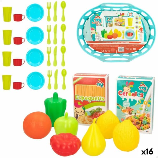 Leluruokasetti Colorbaby Keittiötarvikkeet ja -välineet 34 Kappaletta 33 Kappaletta (16 osaa)