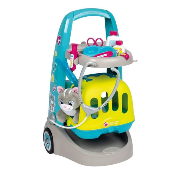 Leksak, doktorsväska med tillbehör Smoby VETERINARY TROLLEY