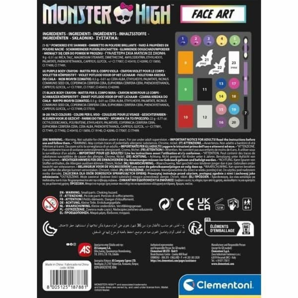 Sminkesett for Barn Clementoni Monster High Fashion Designer Flerfarget