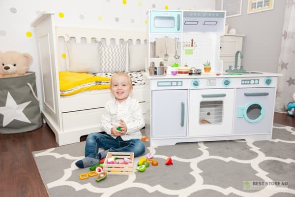 Stort träkök för barn med tillbehör ECOTOYS