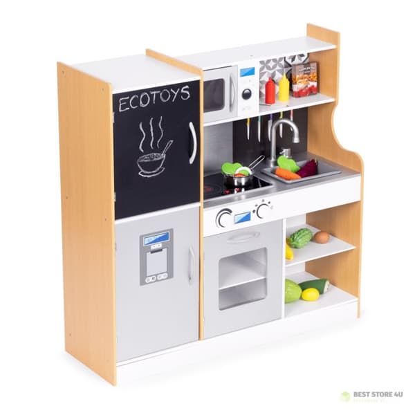 Barnkök med ljud och LED-griffeltavla i metall, MDF +3 år, ECOTOYS