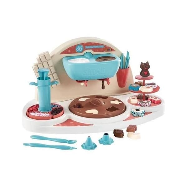 Smoby Chef Chocolat Factory - Chokladverkstad + Receptbok - Matlagningsverkstad - Många formar och tillbehör - Från 5 år