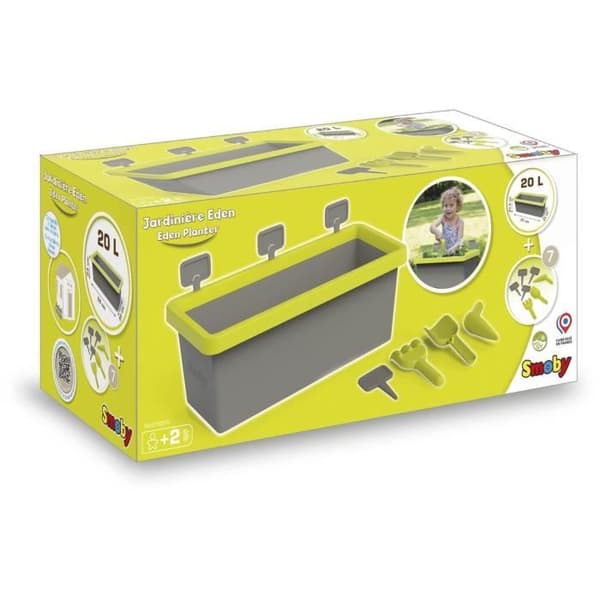 Smoby Jardinere Eden Garned 20L: Spade + Rake + Plant + 4 tallrikar