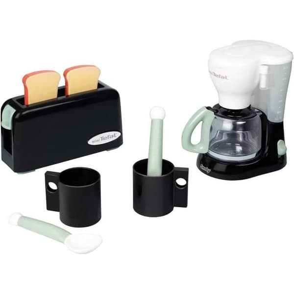 Smoby - Tefal Frukost - Brödrost + kaffebryggare + koppar och skedar - Från 3 år