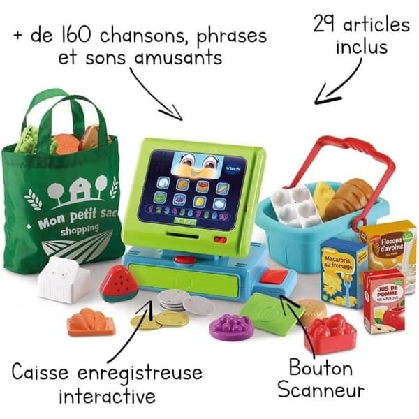 VTECH - 1, 2, 3 Imitate Me - Maxi Shopping Interaktiv Kasse - Imitationslegetøj til Børn