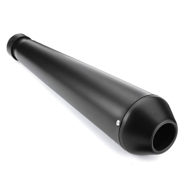 Universal motorcykel cafe racer avgasljuddämpare svart 44,5mm med metallfäste