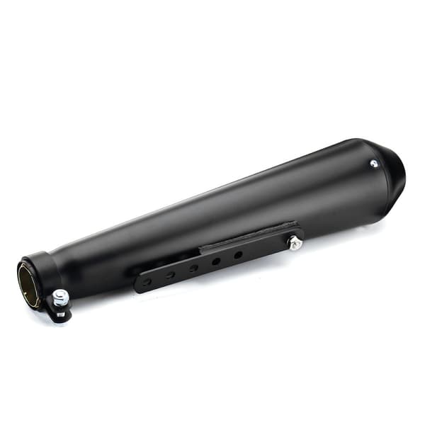 Universal motorcykel cafe racer avgasljuddämpare svart 44,5mm med metallfäste