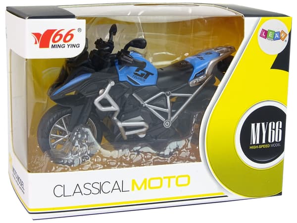 GT Motorcykel Blå 1:14 Pull-Back Drive Ljudljus