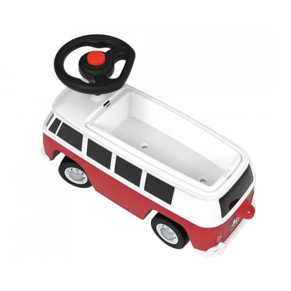 Smoby - Volkswagen Van Transporter Röd - Förvaringslåda + Ratt - 26L x 30L x 60H - Från 18 månader