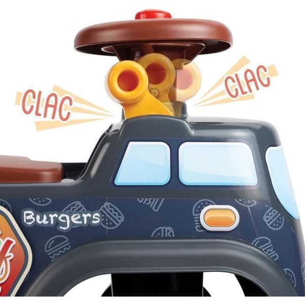 FALK - Food Truck Carrier - öppningsbart säte, ratt med tuta, släpvagn och tillbehör