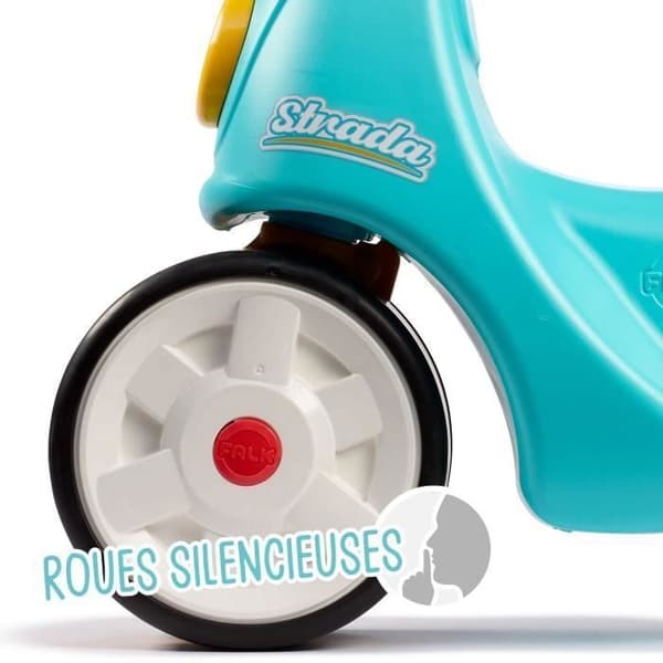 Sparkcykel för första åldern - FALK - Stada - Gul och blå - Manuell tuta - Tysta hjul - Från 12 månader - 100% tillverkad i Frankrike