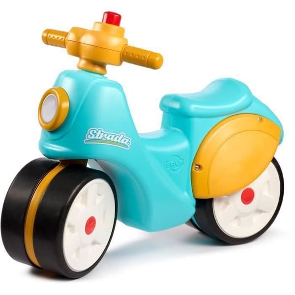 Sparkcykel för första åldern - FALK - Stada - Gul och blå - Manuell tuta - Tysta hjul - Från 12 månader - 100% tillverkad i Frankrike