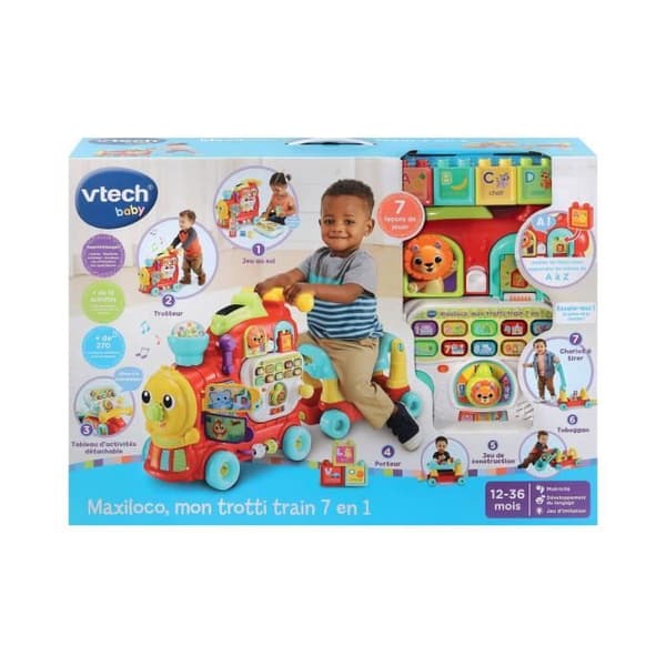 Maxiloco Mon Trotti Train 7 In 1 Carrier - VTECH BABY - Punainen - Musikaali